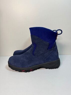 L.L. Bean Women's Blue Suede Pull On Mid Ankle Thinsulate Boots | Size 7.5